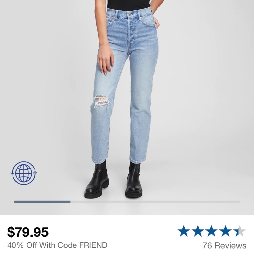 Gap cheeky straight high rise 29 tall